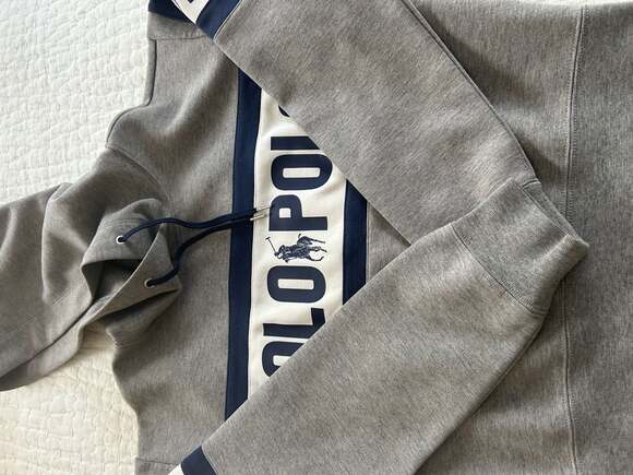 Polo Ralph Lauren Women's Double Knit Spellout Logo Cropped Hoodie Size SP - Picture 9 of 12